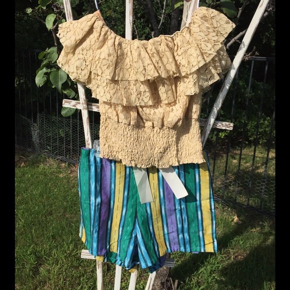 Cute Rancho Estancia Striped Shorts NWT - Picture 3 of 4