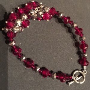 Elegant Red and Silver bracelet