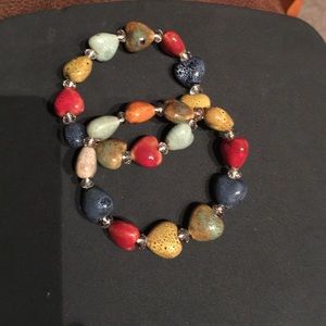 2 Heart stone bracelets