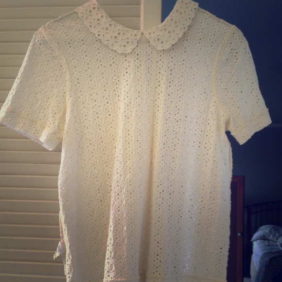 J. Crew Tops - J.Crew eyelet top with Peter Pan collar
