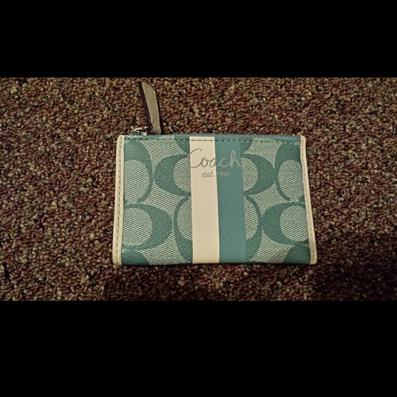 Baby blue Coach coin purse