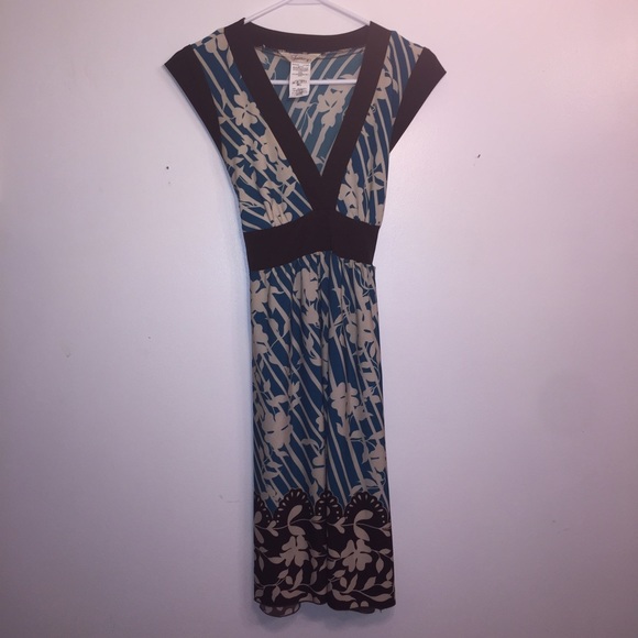 Dresses & Skirts - Teal & brown floral dress