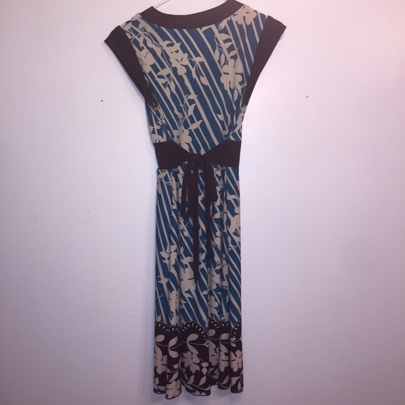 Teal & brown floral dress - Picture 2 of 2