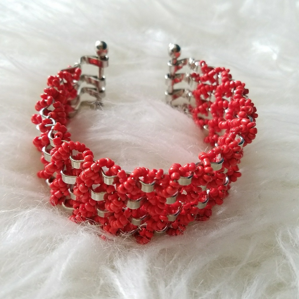 Orange bead bracelet