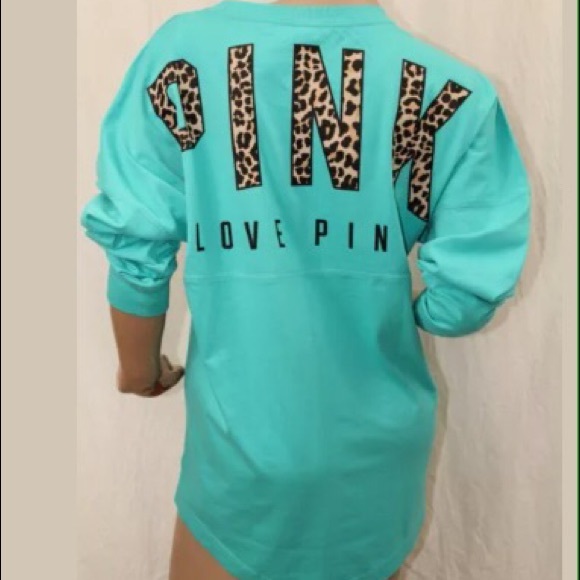 Aqua and cheetah Victoria's Secret pullover