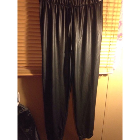 Leather joggers!