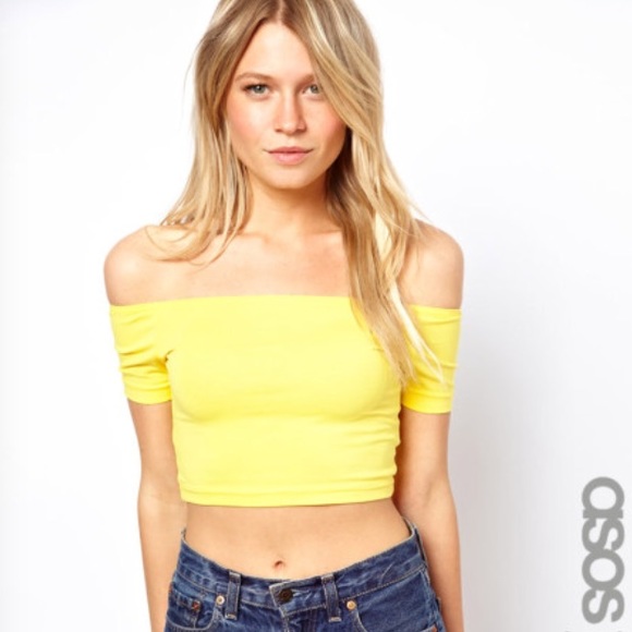 Off The Shoulder Yellow ASOS Crop Top