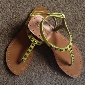 Mystique sandals in neon green with gold studs