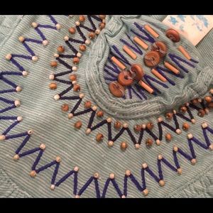 Anthropologie beaded blue top