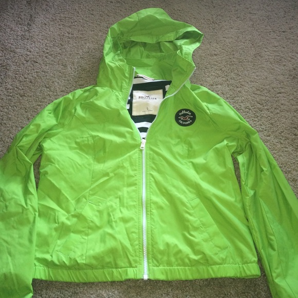 Green Hollister raincoat