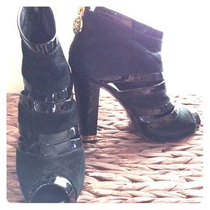 Tory Burch Peep Toe Ankle Boots