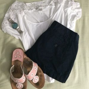 Navy J. Crew Chino Shorts