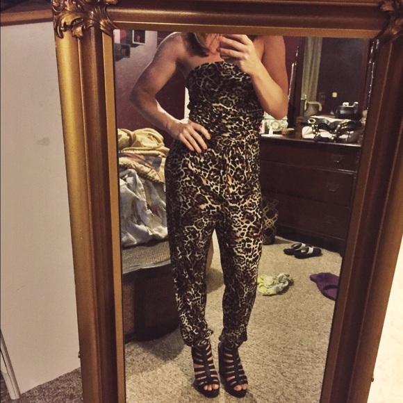 Forever21 Leopard Jumpsuit