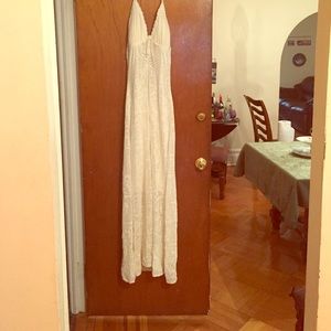 White crotchet maxi dress