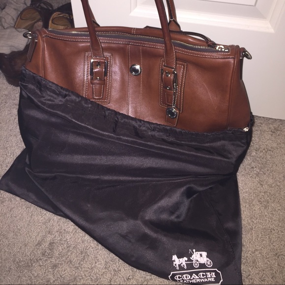 Brown all leather Coach bag. Very soft leather.