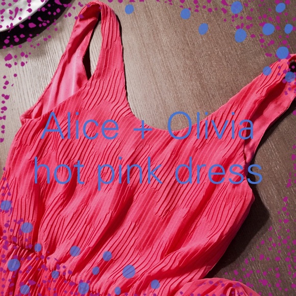 Bright pink Alice + Olivia by Stacey Bendet dress