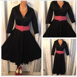 Vintage 1980 Carole Little Black Circle Dress Sz6