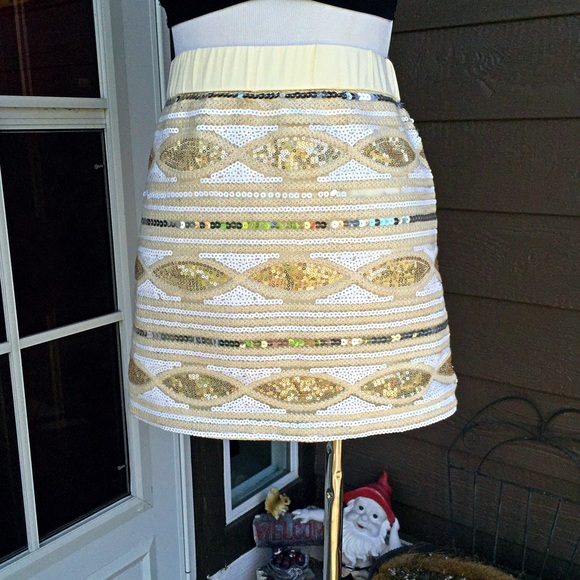 Gold and silver sequin mini skirt - Picture 2 of 4