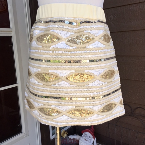 Gold and silver sequin mini skirt - Picture 3 of 4