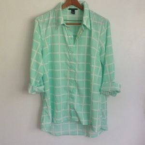 Forever 21 Mint Grid Blouse