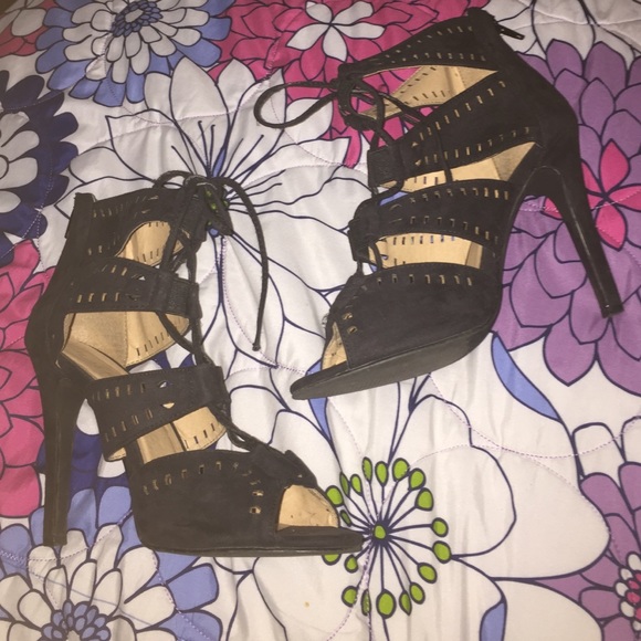 Lace up trendy heels