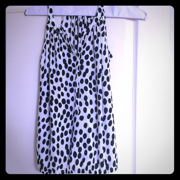 Black and white silk blouse
