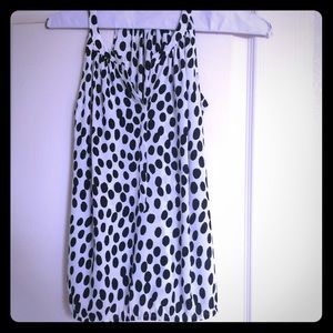 Black and white silk blouse