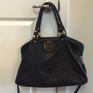 Lightly used Tory Burch black leather handbag.