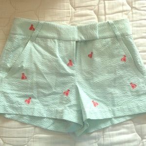 Mint green Jcrew seersucker critter shorts