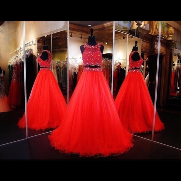 Red Two-Piece Dress