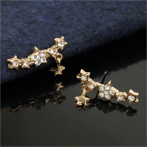 Jewelry - 18k Gold Plated Constellation Rhinestone Earrings