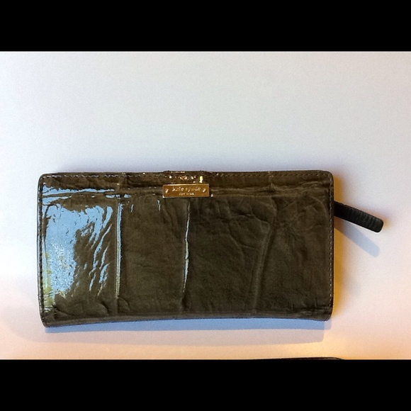 kate spade Clutches & Wallets - Kate Spade Green Faux Alligator Pat Leather Wallet