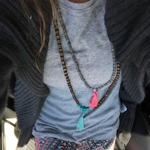 💎108 handknotted mala, labradorite crystals