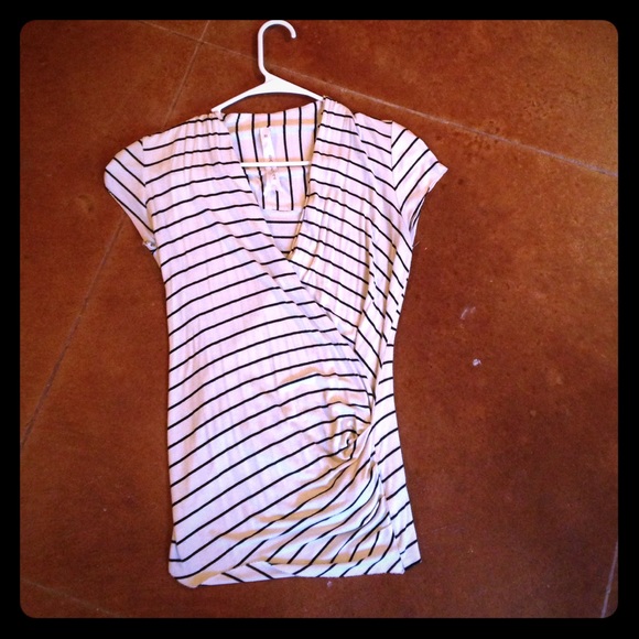 Anthropologie Stripes Wrap Top