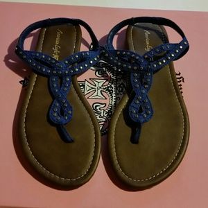 New American Eagle Blue Sandals