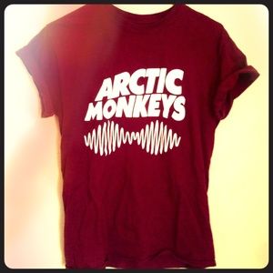 Burgundy Arctic Monkeys t-shirt