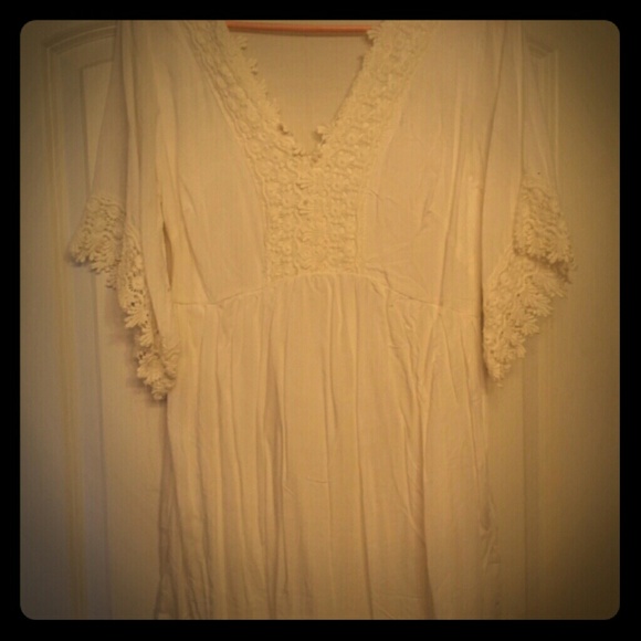 Silky, lace trimmed shirt