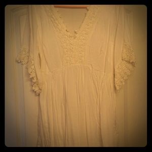 Silky, lace trimmed shirt