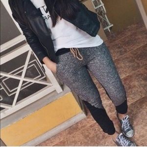 Grey and Black Drawstring Casual Cool Joggers