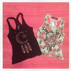 Anthropologie Bundle Small Tank Tops Iris & Navy