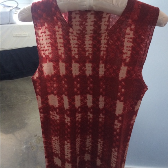 Prada silk and cashmere sleeveless sweater shell.