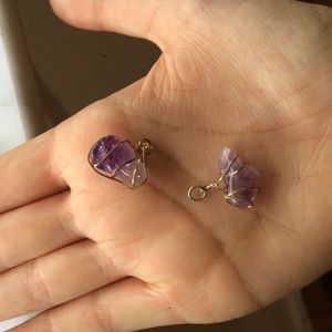 Wire wrapped Amethyst pendants