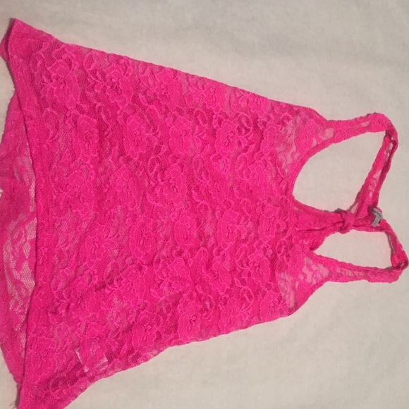 hot pink lace tank top