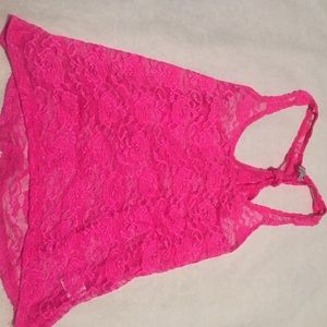 hot pink lace tank top
