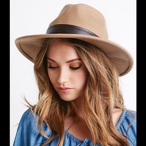 Tan wool brim hat