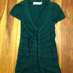 Anthropologie teal cardigan