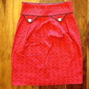 Anthropologie classy red pencil skirt