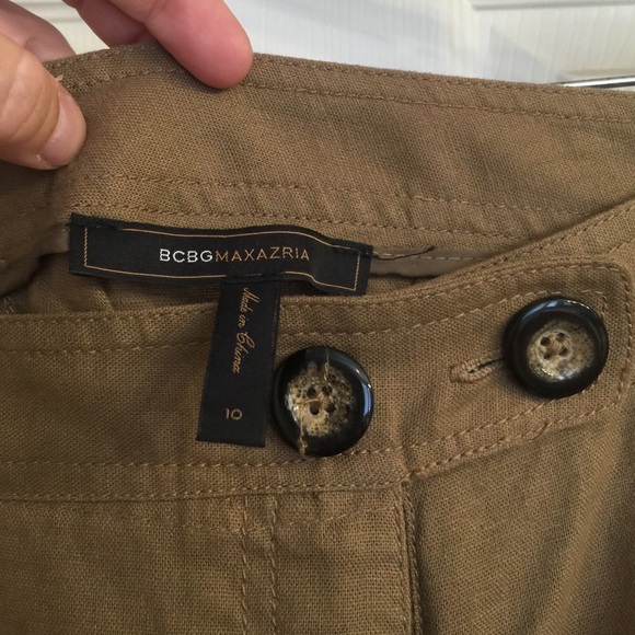 BCBG Linen khaki pants - Picture 2 of 4