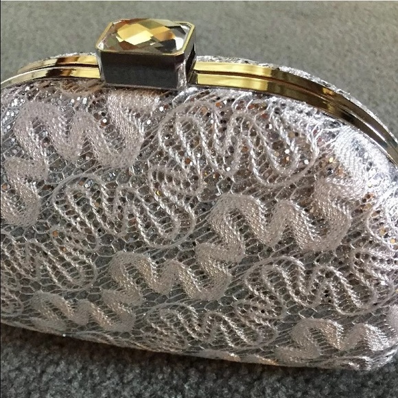 Lulu Townsend sparkly silver clutch - Picture 1 of 4