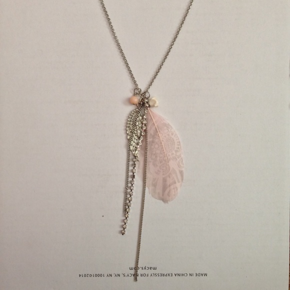 Feather and Charm Necklace